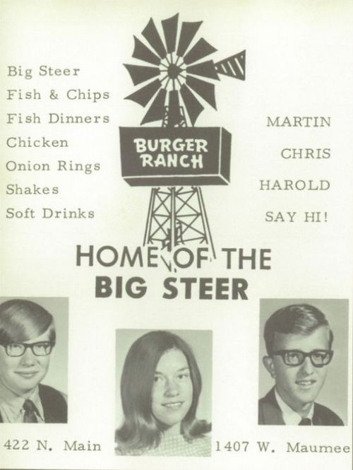 Burger Ranch - Sand Creek High 1971 Yearbook Ad